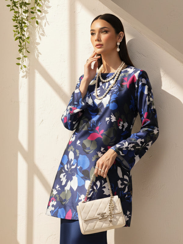 BAJU KURUNG PAHANG MODEN REHANA (NAVY BLUE)
